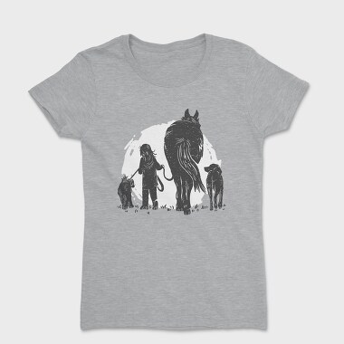 Tricou Femei, Girl And Animals