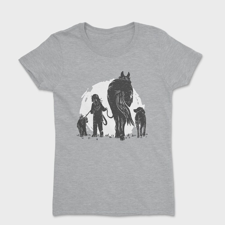 Girl And Animals, Tricou Femei