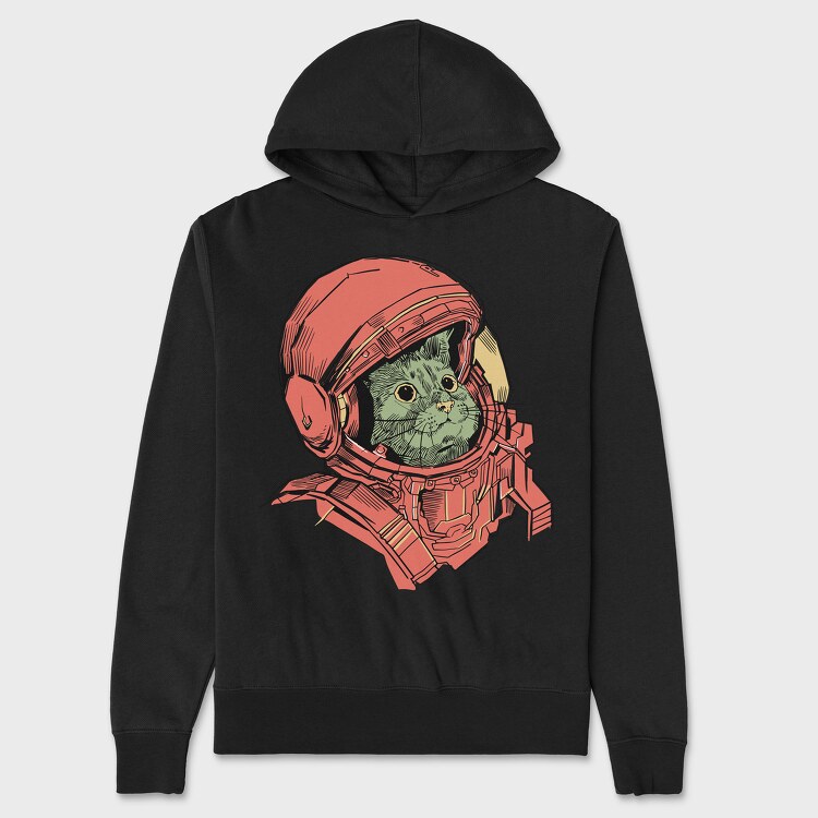 Cat Astronaut, Hanorac Oversize Barbati (Unisex)