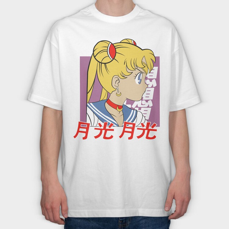 Sailor Moon Moonlight 3, Tricou Oversize Barbati (Unisex)