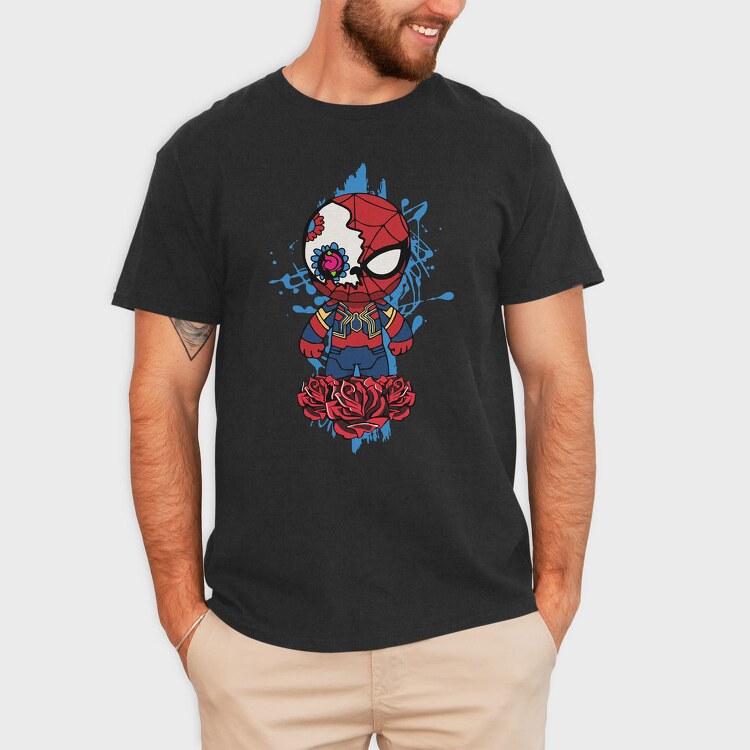 Spiderman Rose Splash, Tricou Barbati (Unisex)