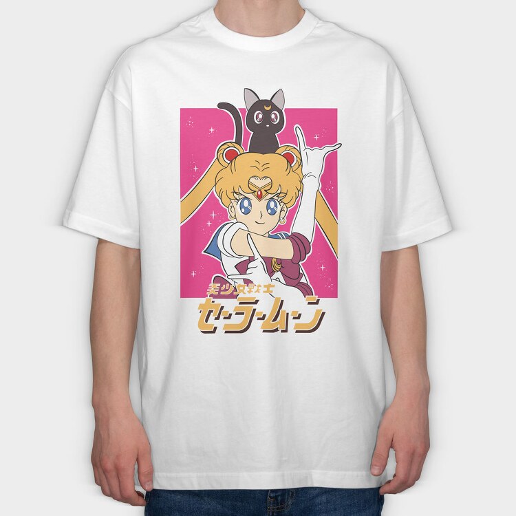 Sailor Moon Moonlight 4, Tricou Oversize Barbati (Unisex)