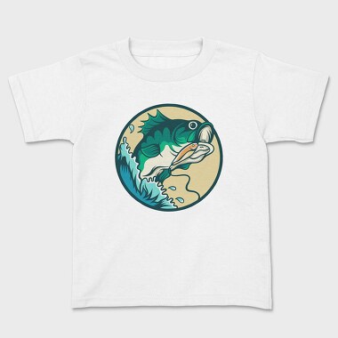 Bass Fishing Illustration 2, Tricou Copii