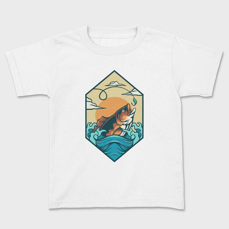 Bass Fishing Illustration 4, Tricou Copii