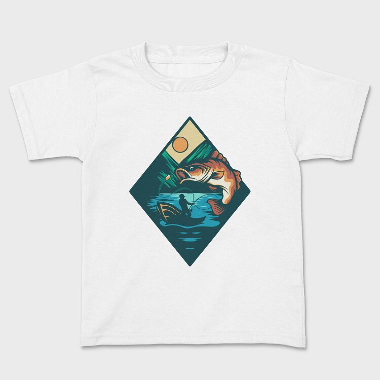 Bass Fishing Illustration 6, Tricou Copii