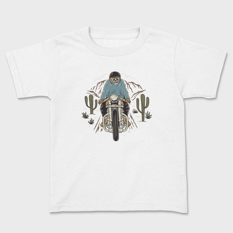 Biker Skeleton Cactus, Tricou Copii