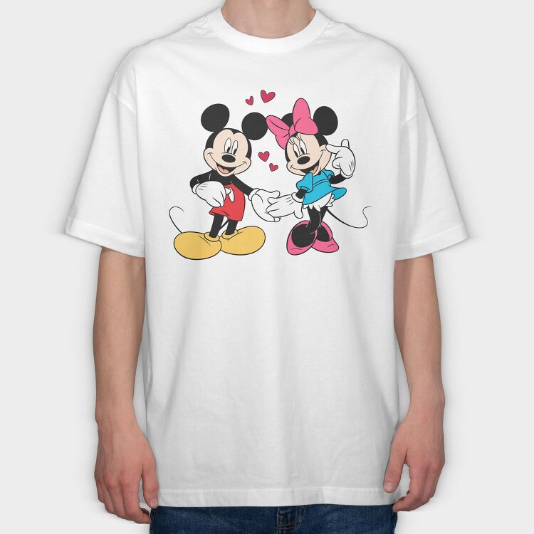 Mickey Minnie Love 1, Tricou Oversize Barbati (Unisex)