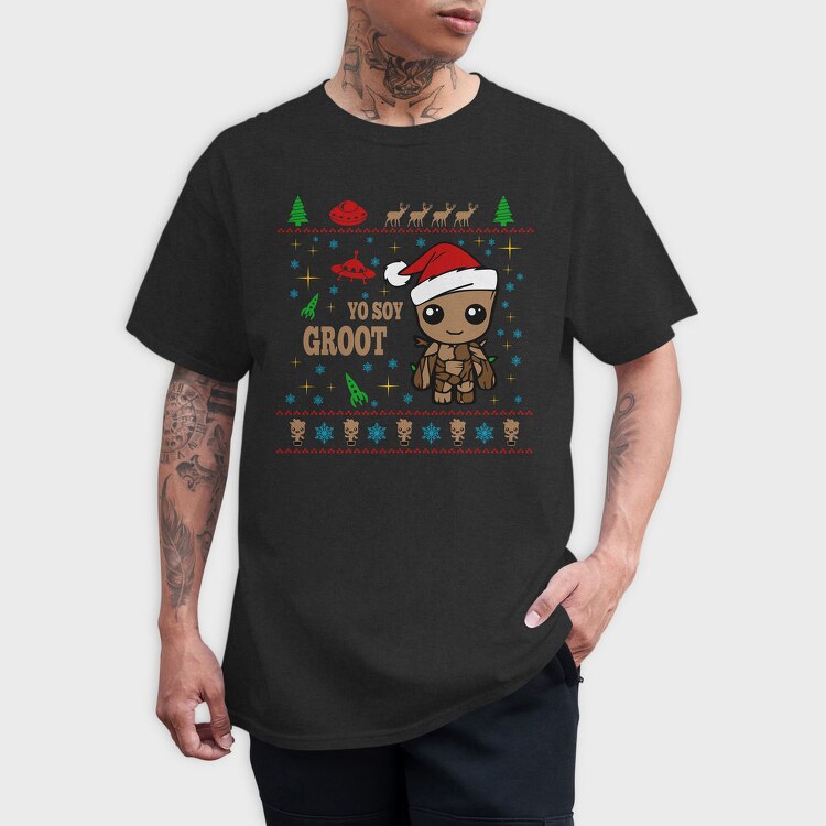 Grootmas Alien Xmas, Tricou Barbati (Unisex)