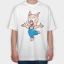 Porky Pig Jump, Tricou Oversize Barbati (Unisex)