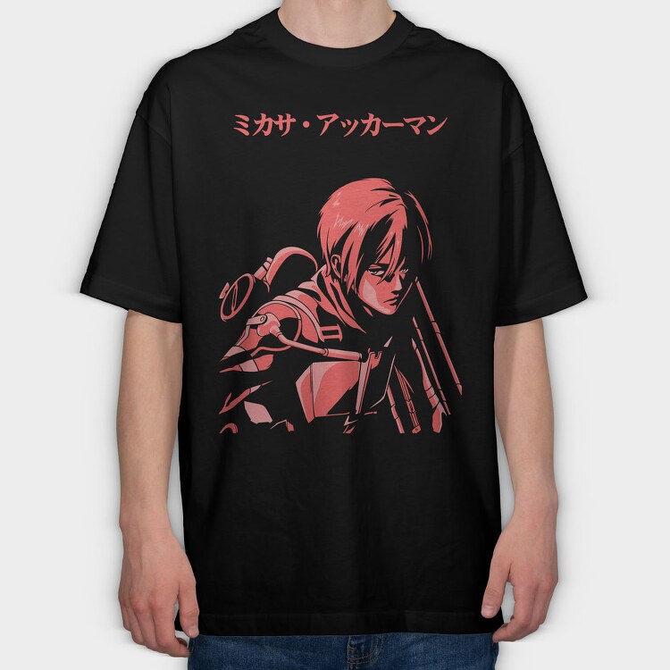 Mikasa Akkerman Red, Tricou Oversize Barbati (Unisex)