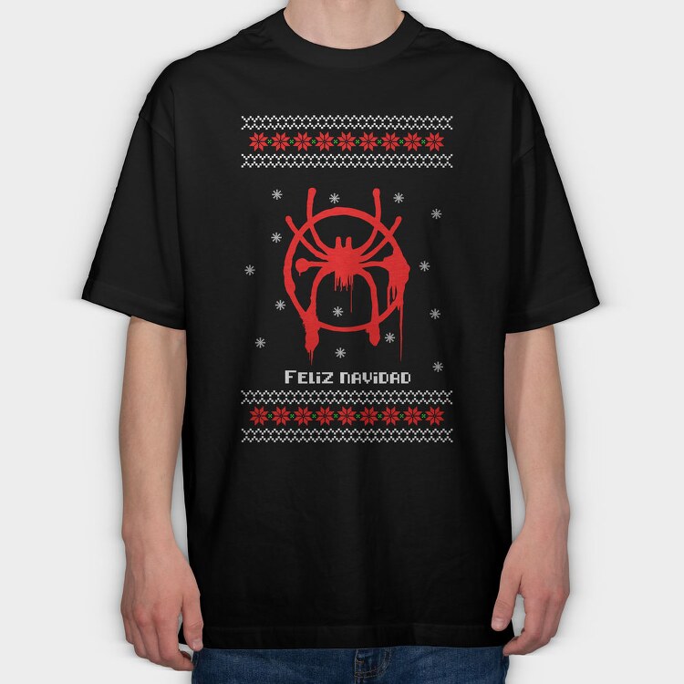 Spiderweb Xmas, Tricou Oversize Barbati (Unisex)
