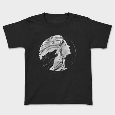 Tricou Copii, Howling Wolf Woman Moon