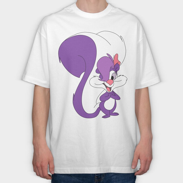 Purple Looney Tail, Tricou Oversize Barbati (Unisex)
