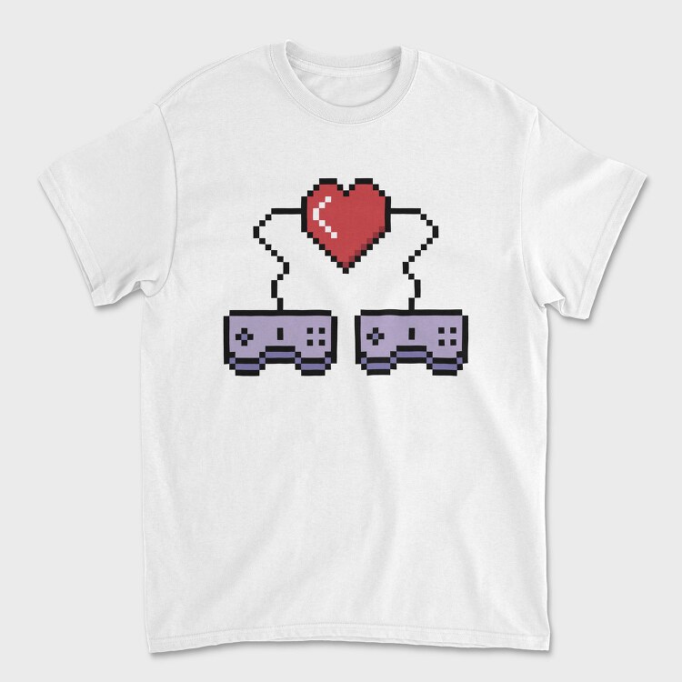 Pixelated Love, Tricou Barbati (Unisex)