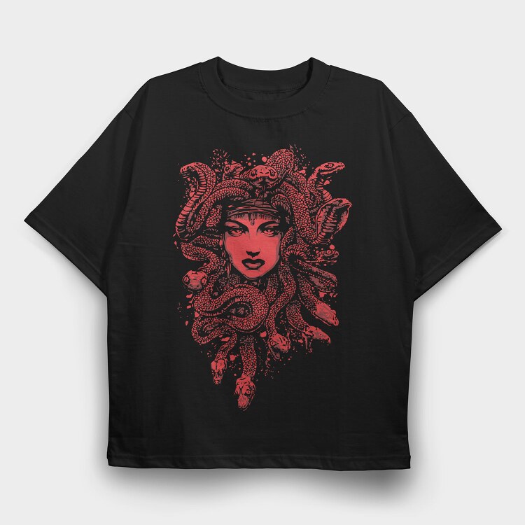 Red Snake Queen, Tricou Oversize Barbati (Unisex)