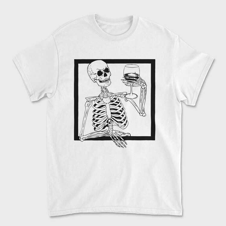 Skeleton Wine, Tricou Barbati (Unisex)