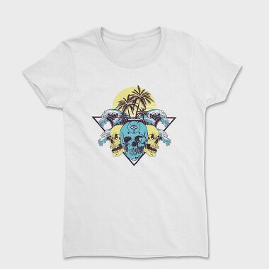 Tricou Femei, Skulls Palms Triangle