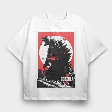 Godzilla Attack, Tricou Oversize Barbati (Unisex)