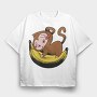 Banana Monkey Ride, Tricou Oversize Barbati (Unisex)