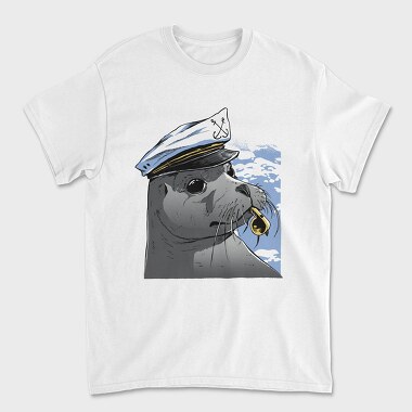 Seal Captains Hat, Tricou Barbati (Unisex)