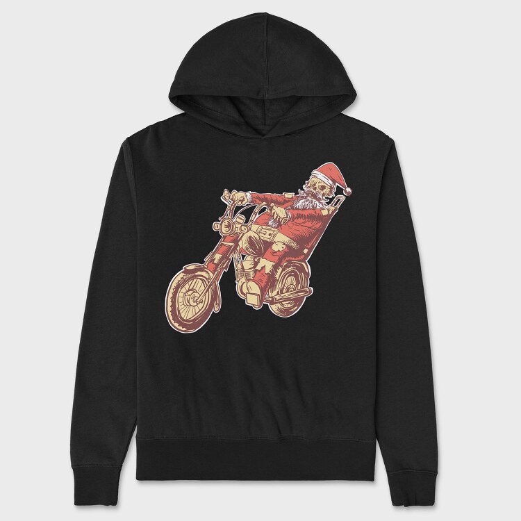 Santa Motorbike, Hanorac Oversize Barbati (Unisex)