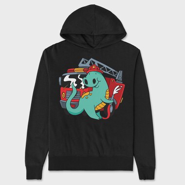 Firefighter Dinosaur, Hanorac Oversize Barbati (Unisex)