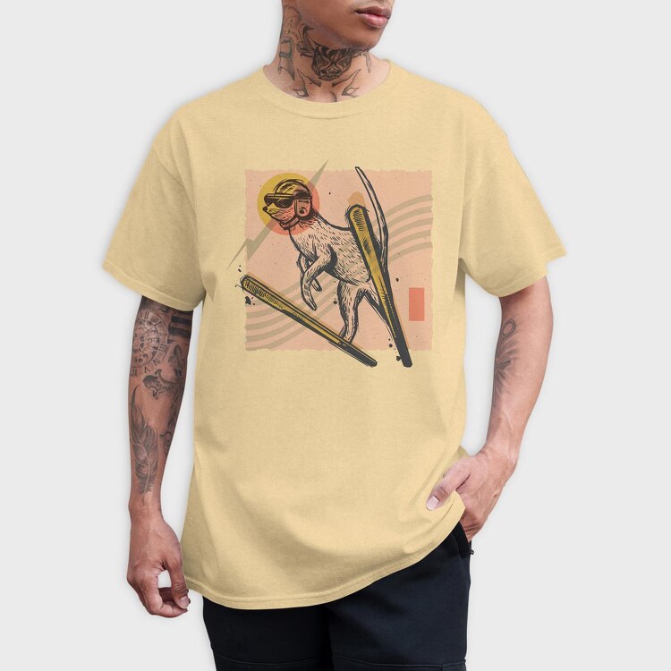 Meerkat Ski Jumping, Tricou Barbati (Unisex)