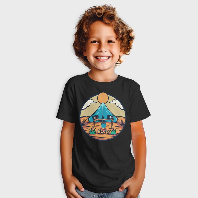 Camping Illustration, Tricou Copii