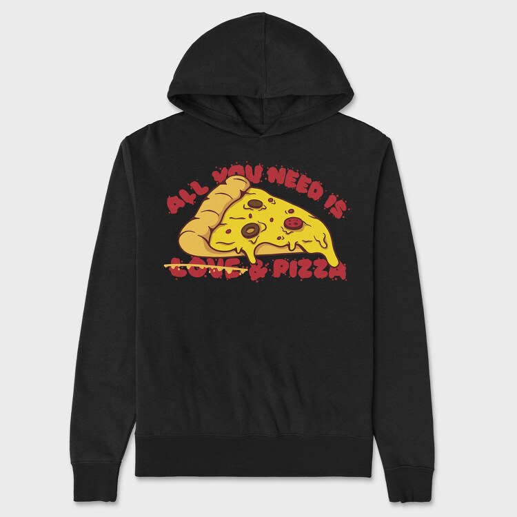 All You Need is Love and Pizza, Hanorac Oversize Barbati (Unisex)