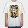 Tiger Cat Embrace, Tricou Oversize Barbati (Unisex)