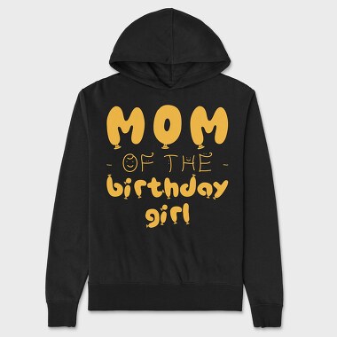 Mom of the Birthday Girl Orange, Hanorac Oversize Barbati (Unisex)