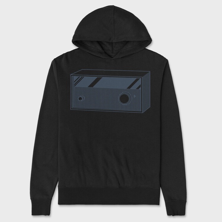 Vintage Audio Illustration, Hanorac Oversize Barbati (Unisex)