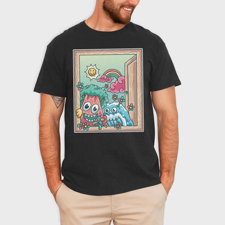 Cute Nature Window, Tricou Barbati (Unisex)