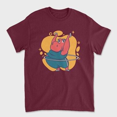 Tricou Barbati (Unisex), Hippo Hula Hoop