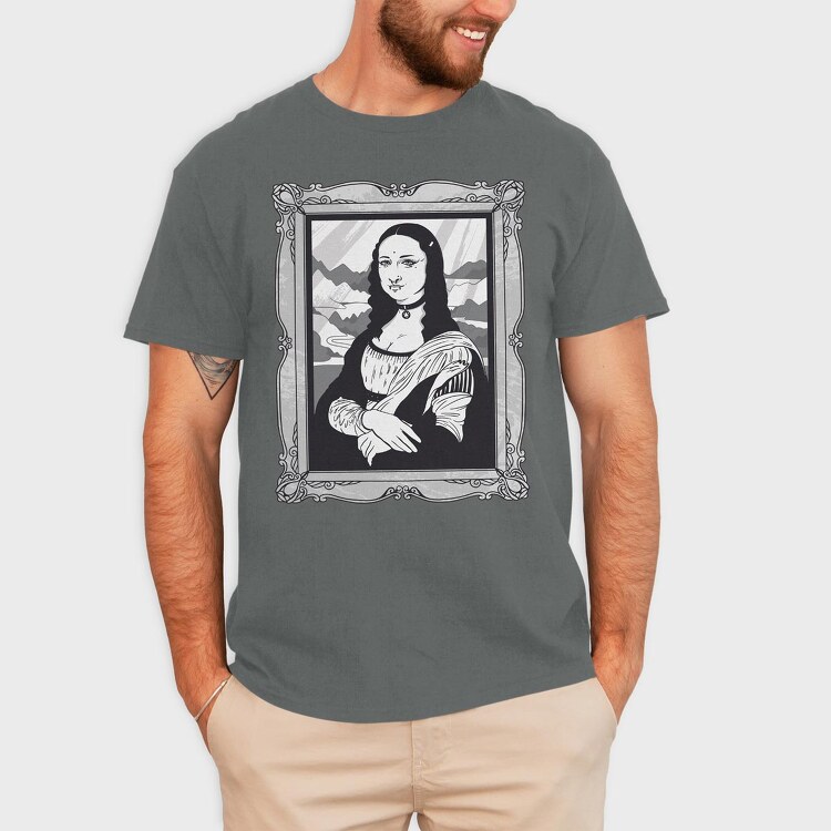 Gothic Mona Lisa, Tricou Barbati (Unisex)