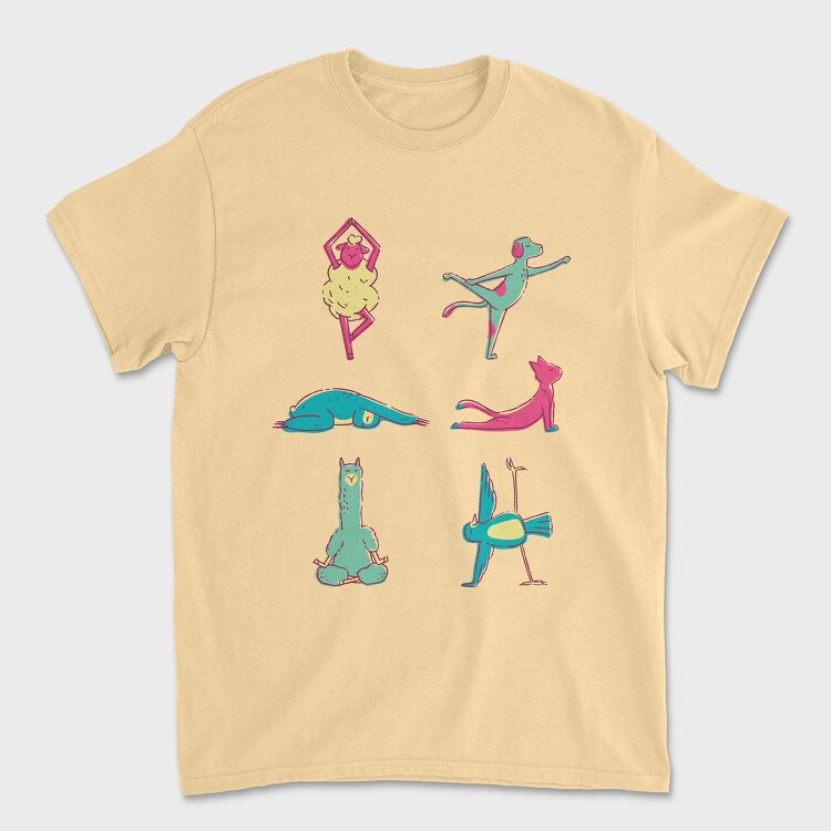 Animals Doing Yoga, Tricou Barbati (Unisex)