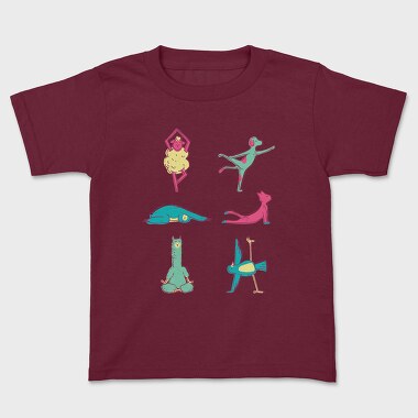 Tricou Copii, Animals Doing Yoga