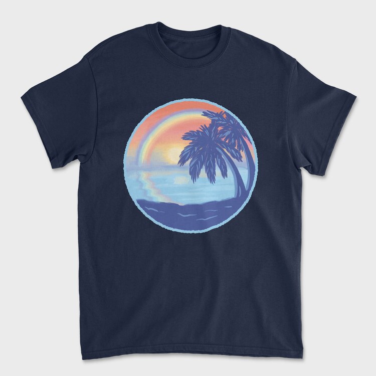 Sunset Rainbow Beach, Tricou Barbati (Unisex)