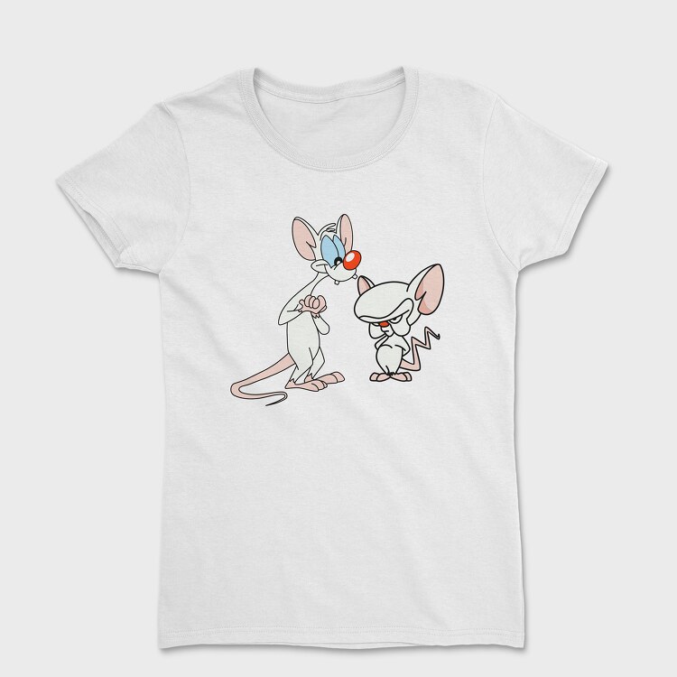 Tricou Femei, Cartoon Retro Pinky and Cerebro 3