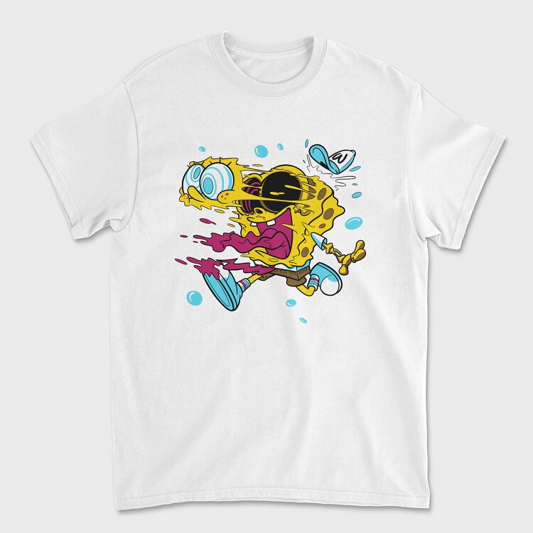 Tricou Barbati (Unisex), Crazy Sponge Bob