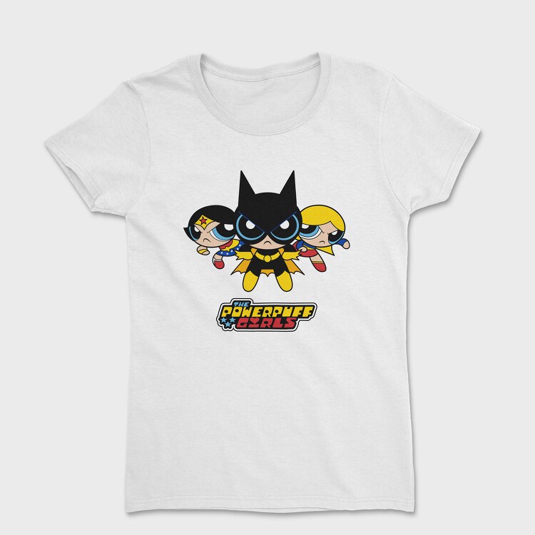 Tricou Femei, The Powerpuff Girls Wonderwoman Batgirl