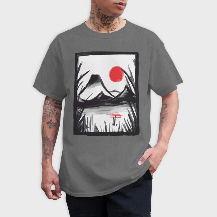 Graphite Landscape, Tricou Barbati (Unisex)