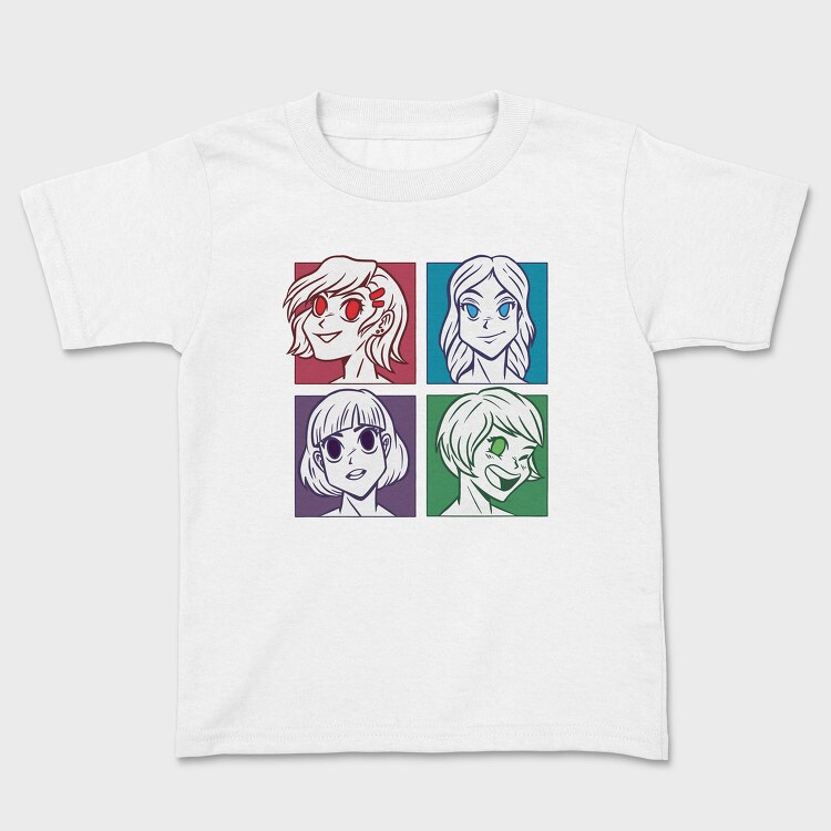 Anime Girl Faces, Tricou Copii