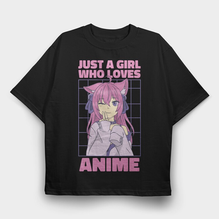 Anime Girl Vibes, Tricou Oversize Barbati (Unisex)