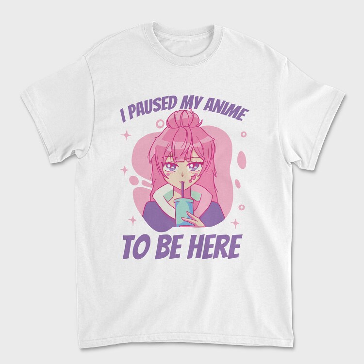 Anime Pause Drink, Tricou Barbati (Unisex)