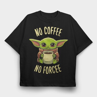 Baby Yoda Coffee, Tricou Oversize Barbati (Unisex)