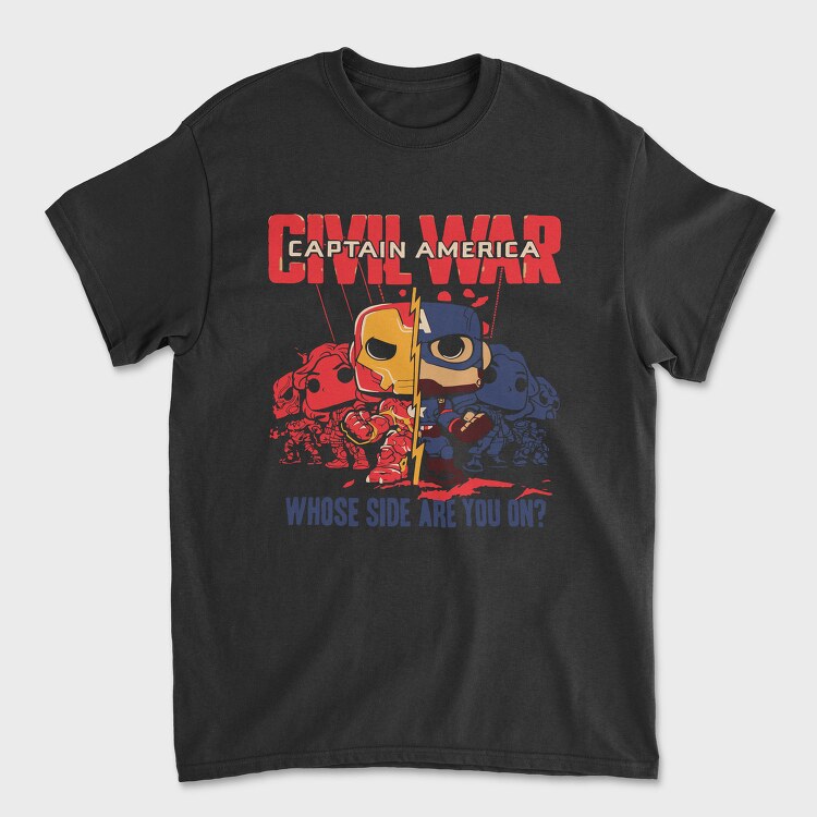 Captain America Civil War, Tricou Barbati (Unisex)