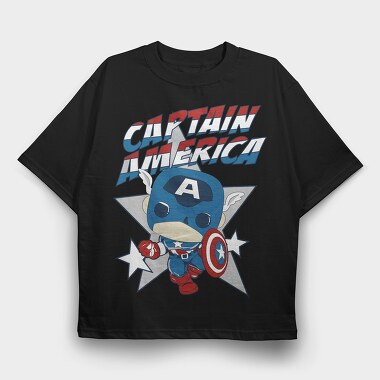 Captain America Pop Art 1, Tricou Oversize Barbati (Unisex)