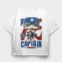 Captain America Pop Art, Tricou Oversize Barbati (Unisex)