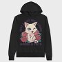 Cat Rose Anime, Hanorac Oversize Barbati (Unisex)